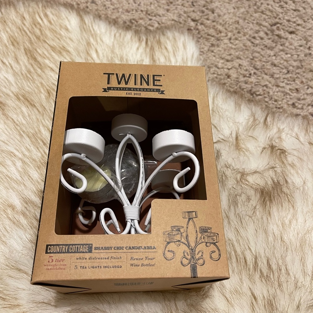 Shabby chic Wine bottle candelabra
